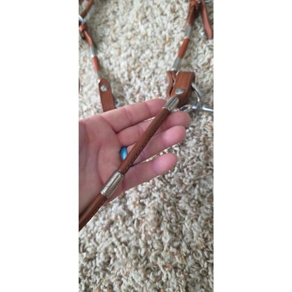 Pony bridle, snaffle bit, and split reins with beaded accents 3.7" bit - Picture 2 of 2